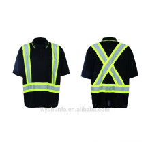 Preto do workwear da visibilidade alta t-shirts